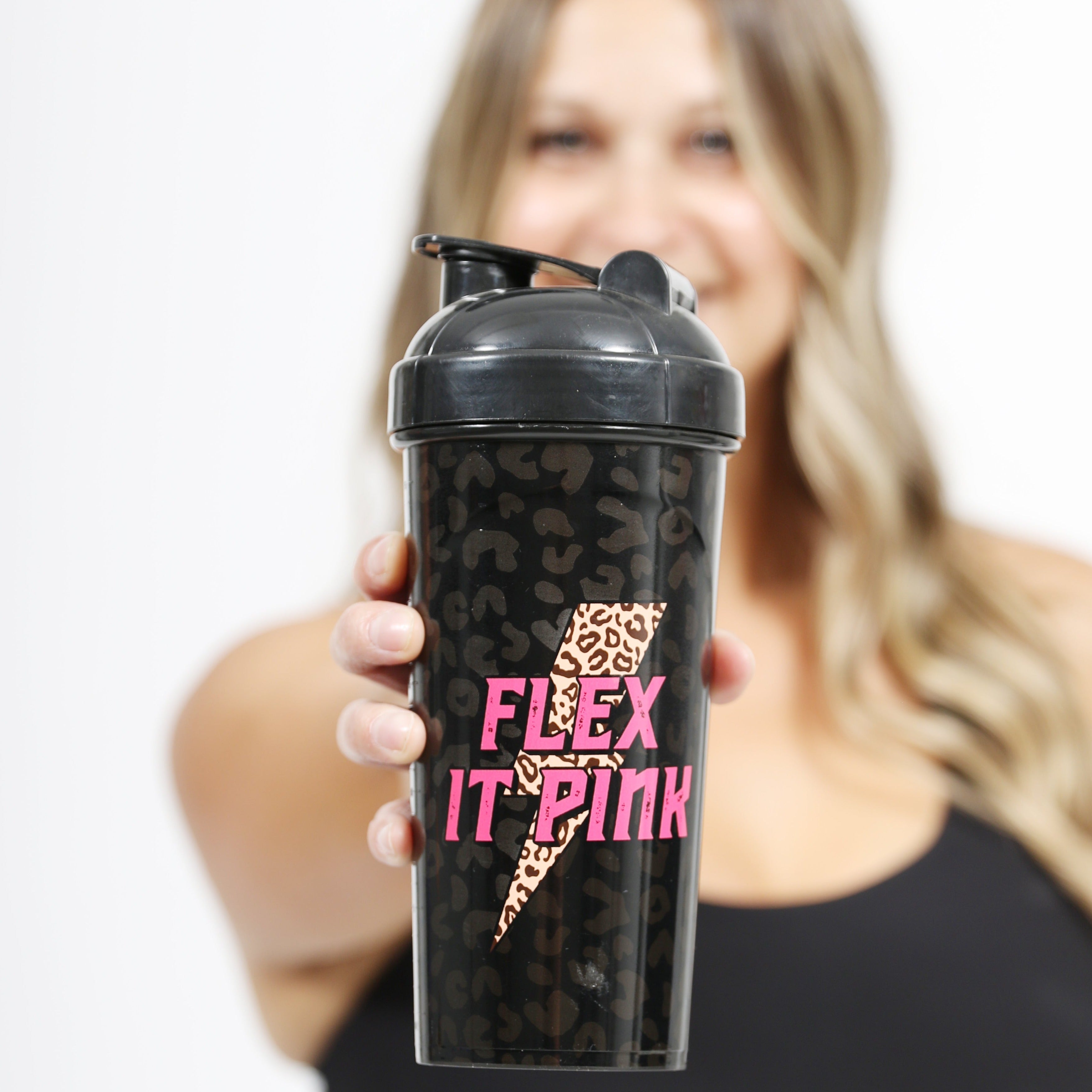 Stealth Leopard FIP Shaker/Water Bottle – Flex it Pink
