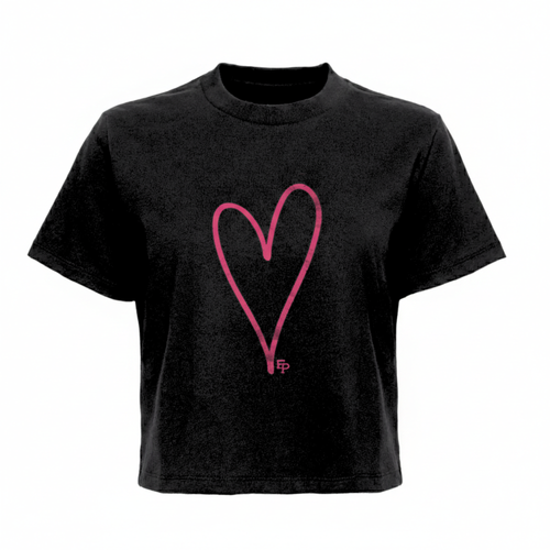 All Heart High Waist Boxy Tee – Black – Flex it Pink