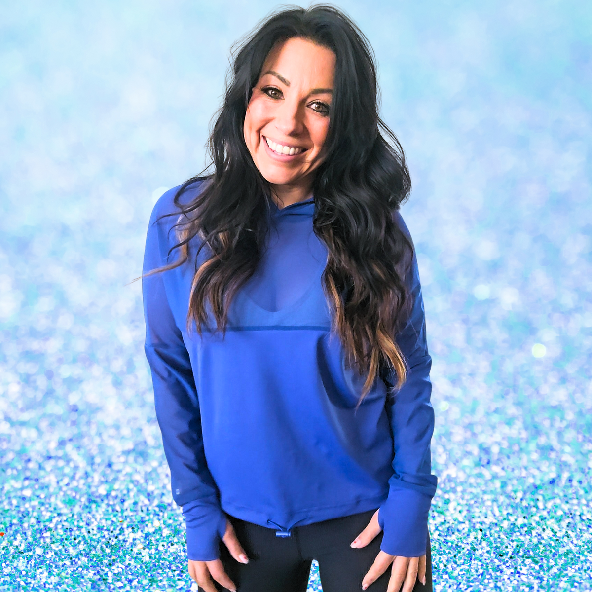 Blue Mesh Hoodie