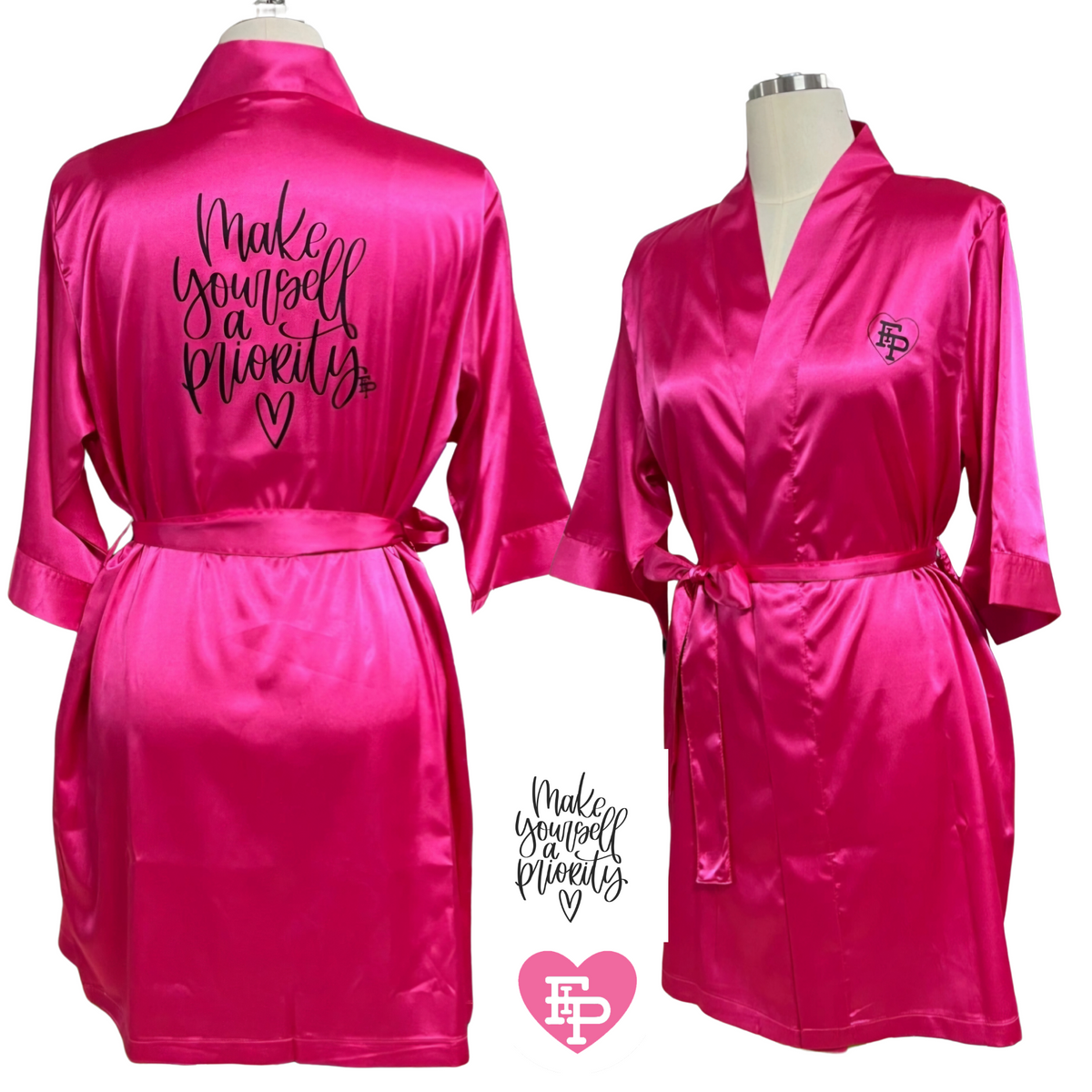 Hot Pink Satin Robe