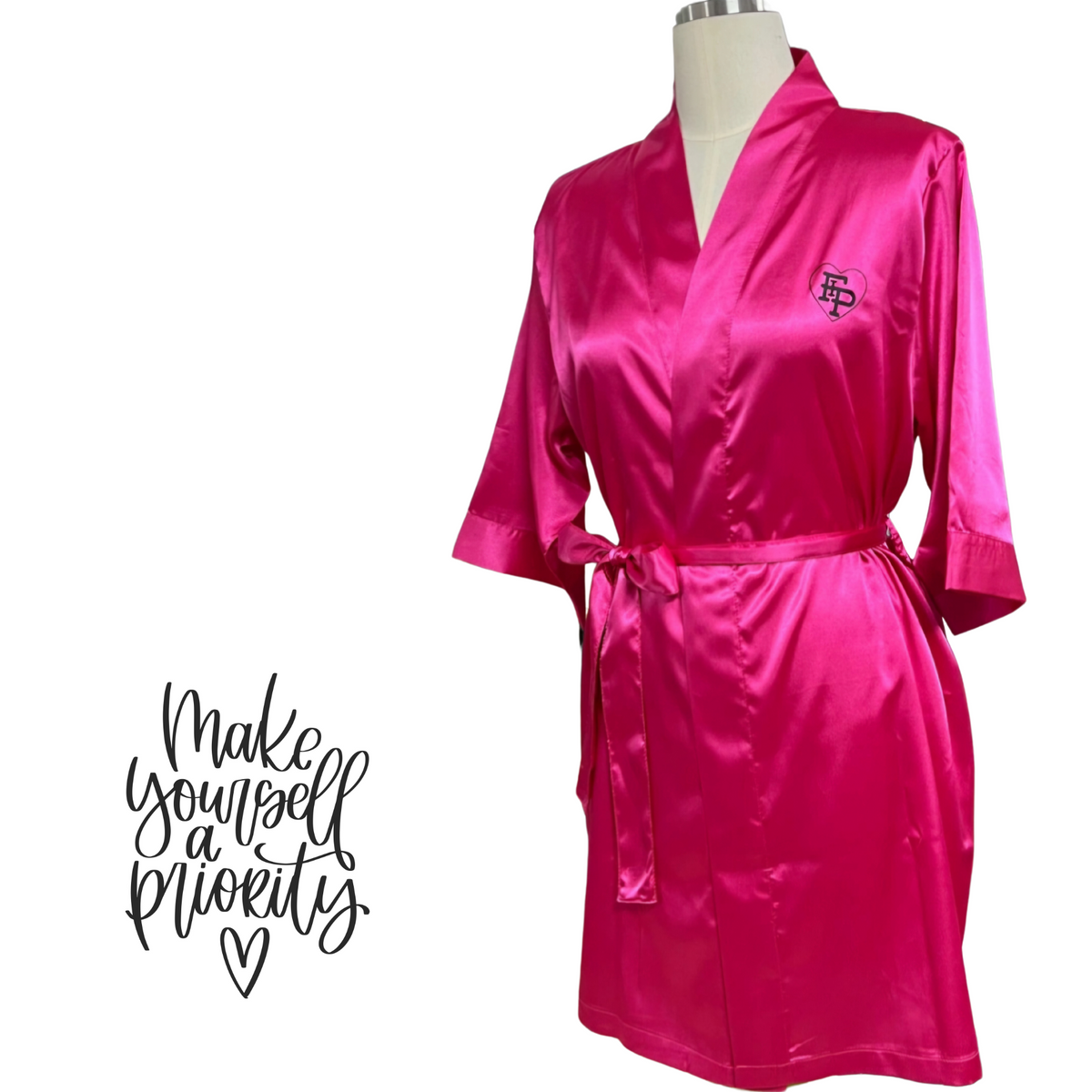 Hot Pink Satin Robe