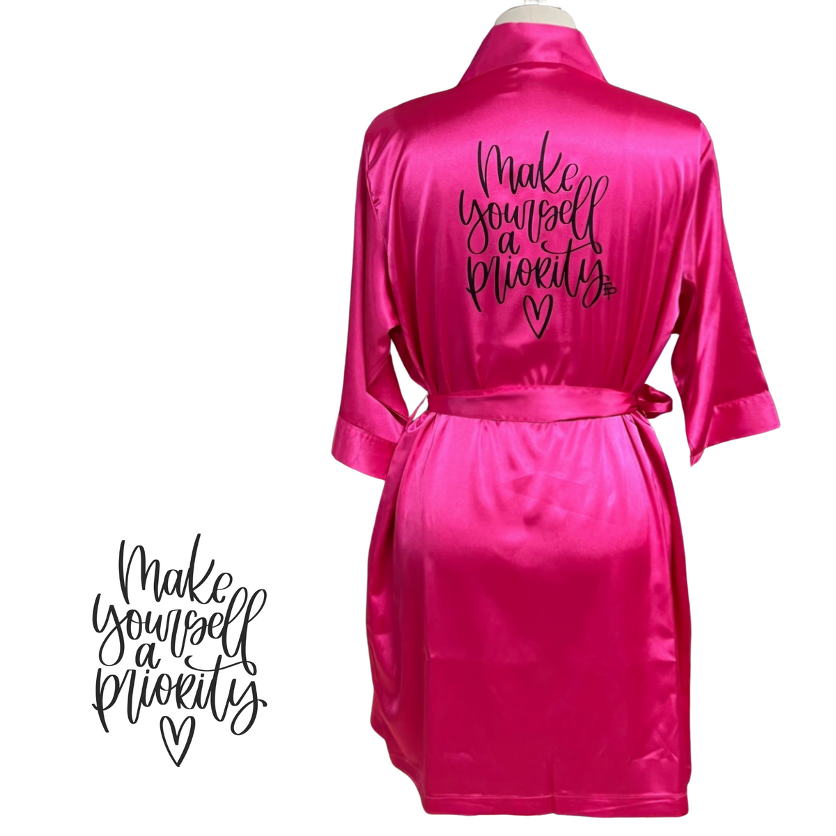 Hot Pink Satin Robe