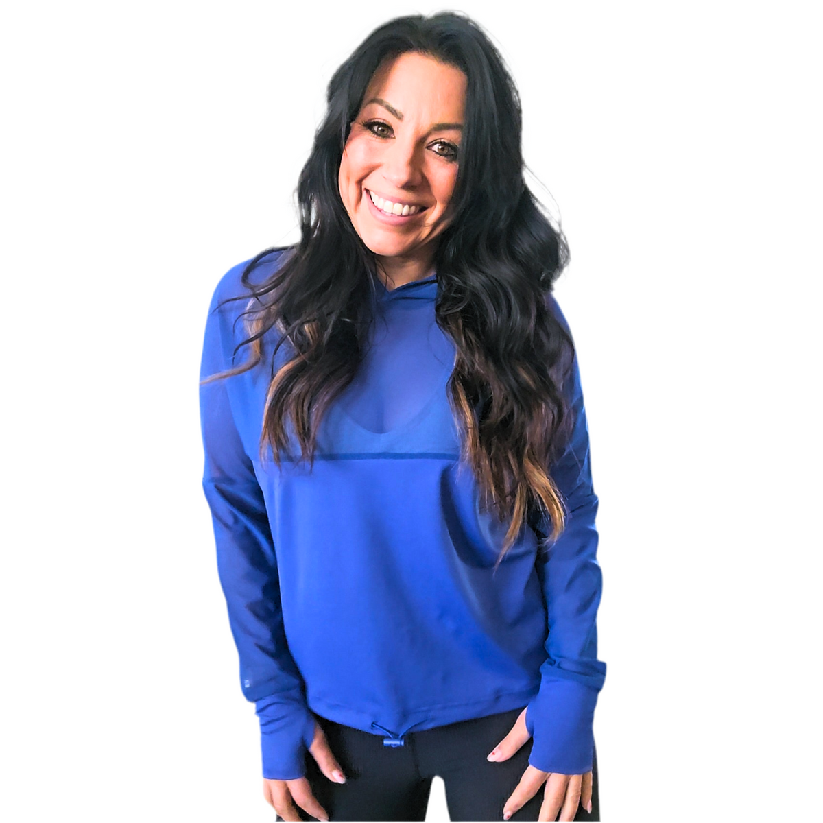 Blue Mesh Hoodie
