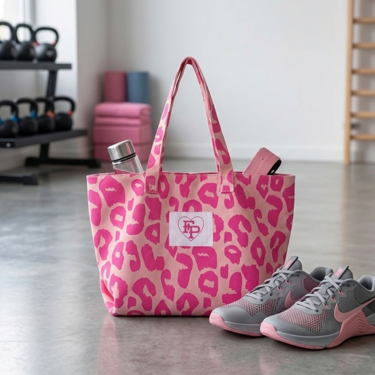Pink Leopard Tote Bag
