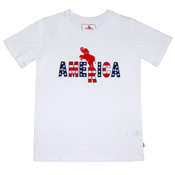 Toddler Short Sleeve T-shirt - America with Elephant