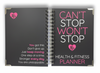 2026 New Health and Fitness Planner (Black&Pink - Can't Stop) – Track Workouts, Meals & More | Flex it Pink