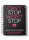 2026 New Health and Fitness Planner (Black&Pink - Can't Stop) – Track Workouts, Meals & More | Flex it Pink