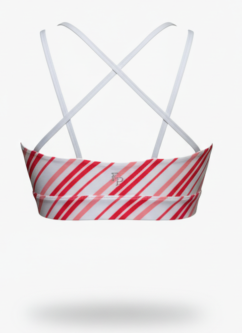 Candy Cane Striped Holiday Bra