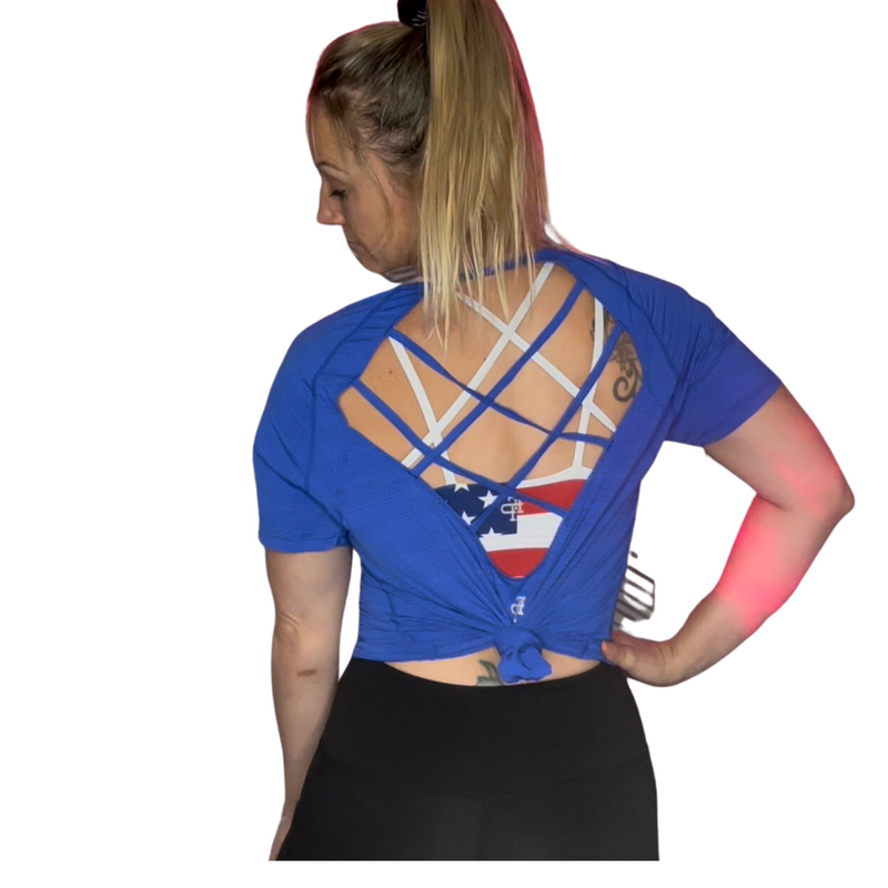 Royal Blue Criss Cross Tee