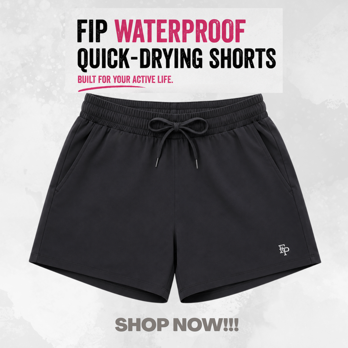 FIP Waterproof Quick-Drying Shorts-Black