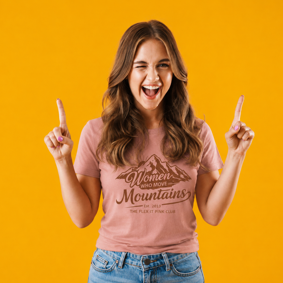 Women Who Move Mountains Tee - Rose Gold