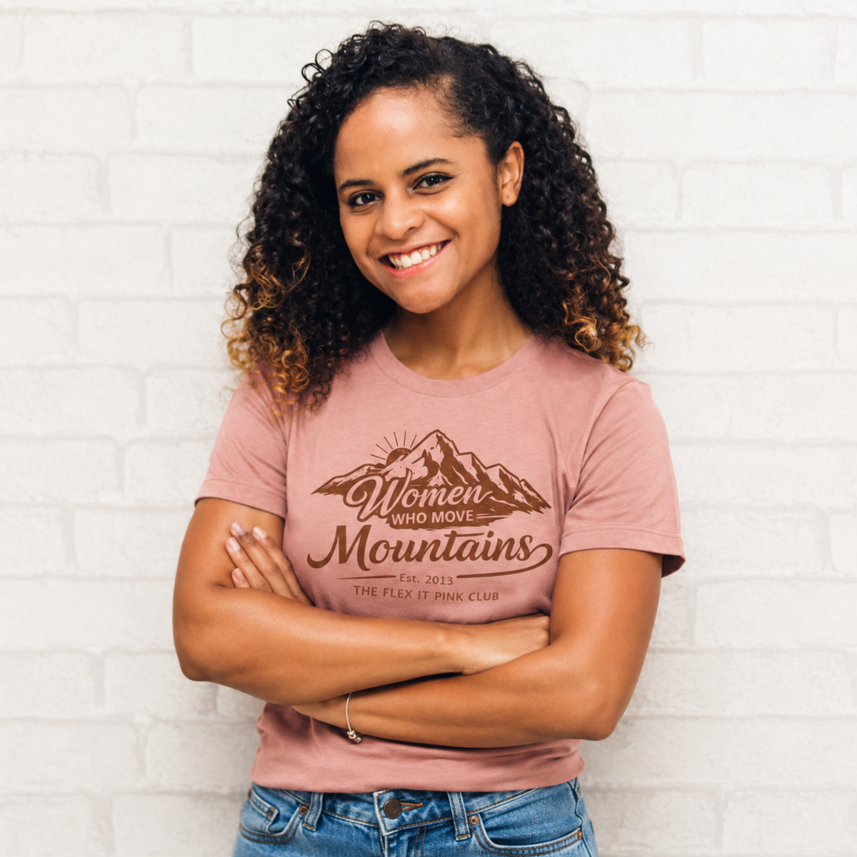 Women Who Move Mountains Tee - Rose Gold