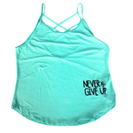 Never Give Up Criss Cross Tank