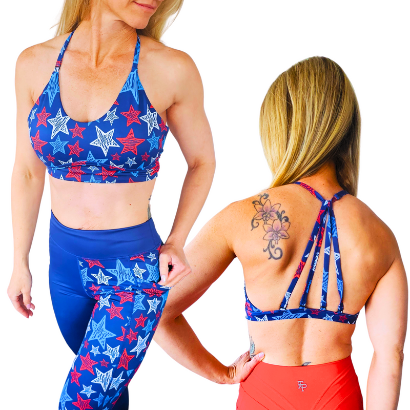 Star Spangled Strappy Sports Bra