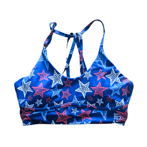 Star Spangled Strappy Sports Bra