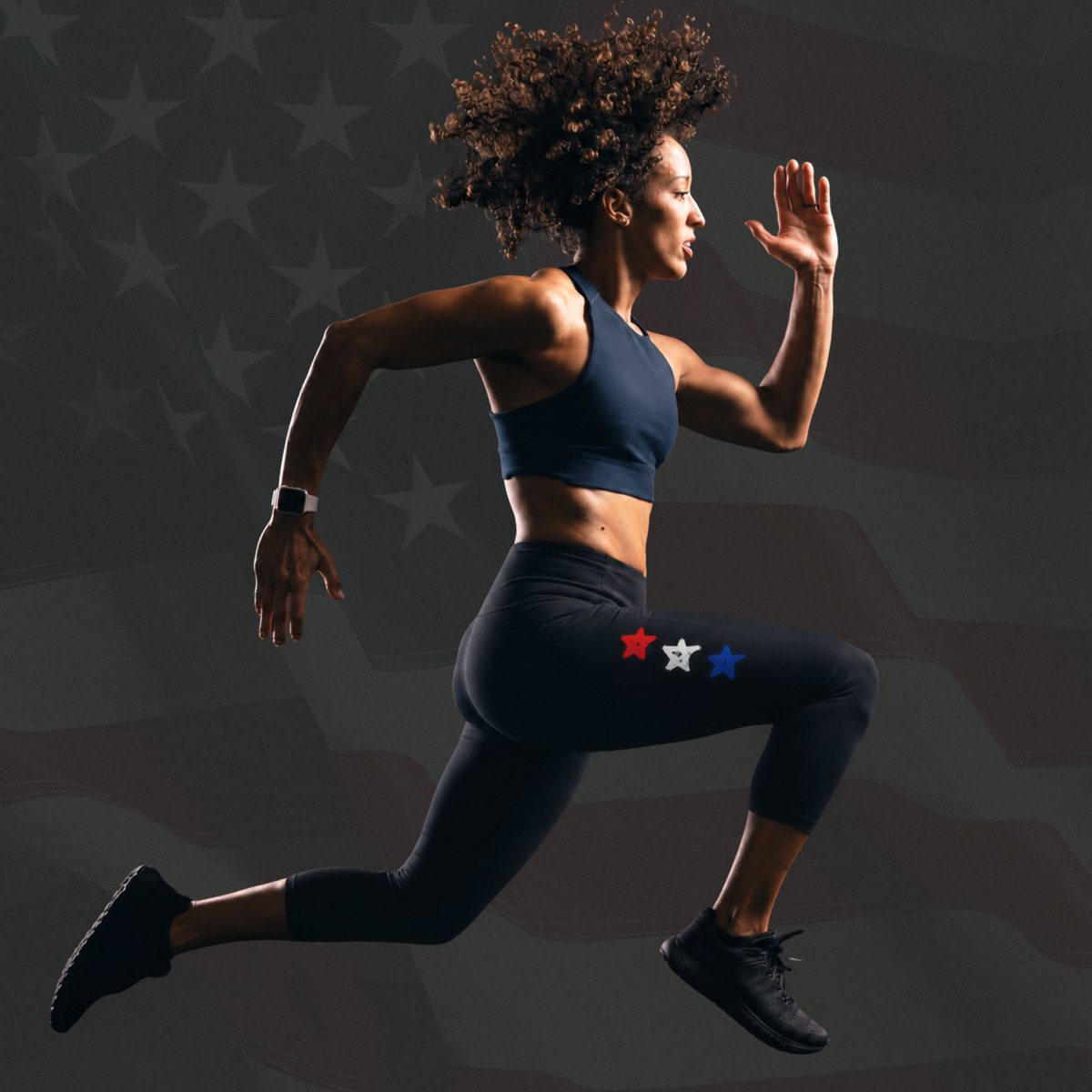 Star-spangled Leggings - Black